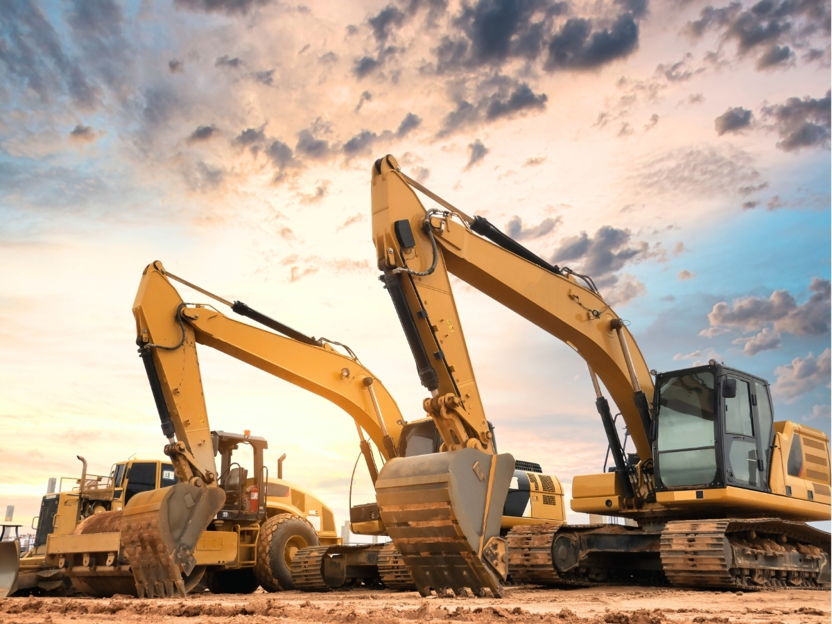 Bagger auf einer Baustelle